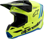 ALPINESTARS Youth SM3 Helmet - Radium - Gloss Yellow Fluo/Black/Blue - Large 8301825-5017-YL