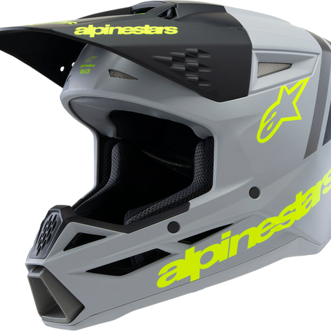 ALPINESTARS Youth SM3 Helmet - Radium - Matte Gray/Black/Yellow Fluo - Medium 8301825-9510-YM
