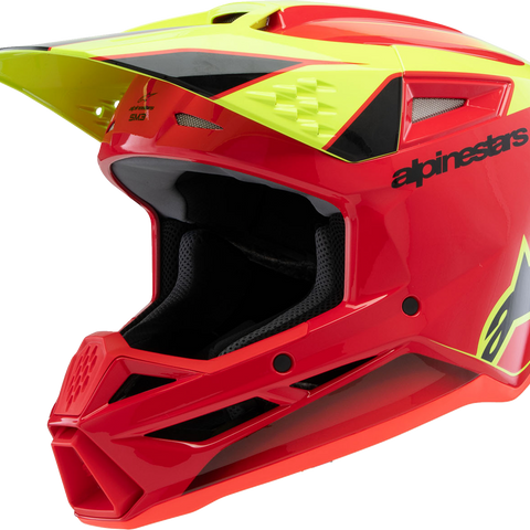 ALPINESTARS Youth SM3 Helmet - Fray - Gloss Red/Yellow Fluo/Black - Medium 8301625-3051-YM