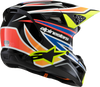 ALPINESTARS Youth SM3 Helmet - Wurx - Gloss Black/Yellow Fluo/Blue/Red Large 8302025-1574-YL