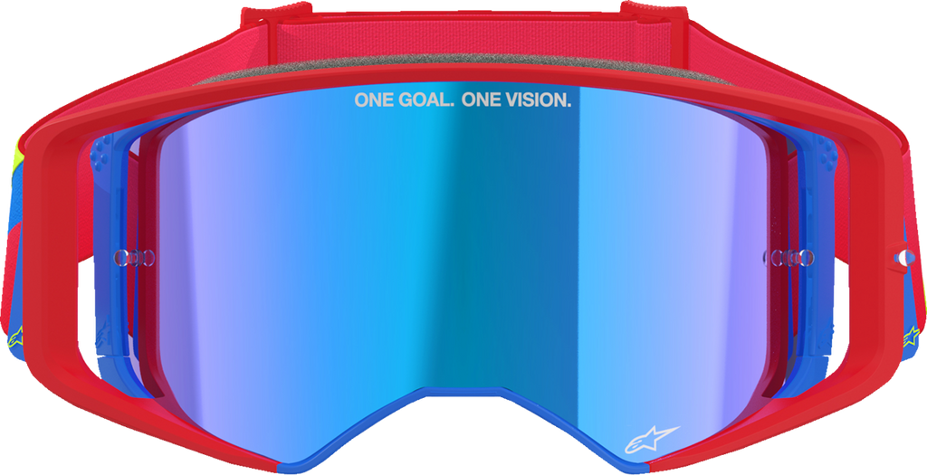 ALPINESTARS GOGGLES Supertech Goggle - Corp - Red/Blue - ABS Vision - Blue Mirror Lens 5100325-3055