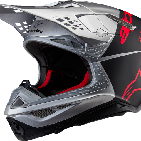 ALPINESTARS Supertech M10 Helmet - Flood - MIPS? - Gloss Silver/Black/Orange Fluo - XL 8301023-1954-XL