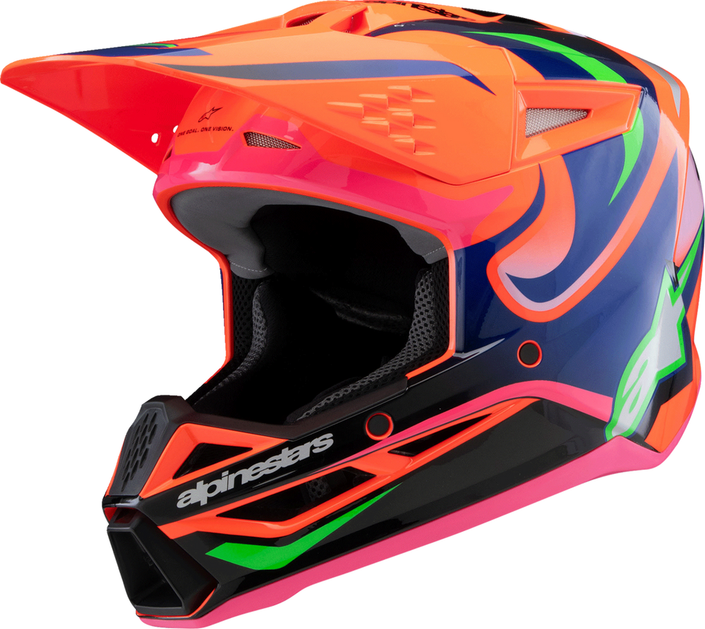 ALPINESTARS Youth SM3 Helmet - Deegan - Gloss Orange Fluo/Purple/Pink Fluo - Small 8301425-433-YS