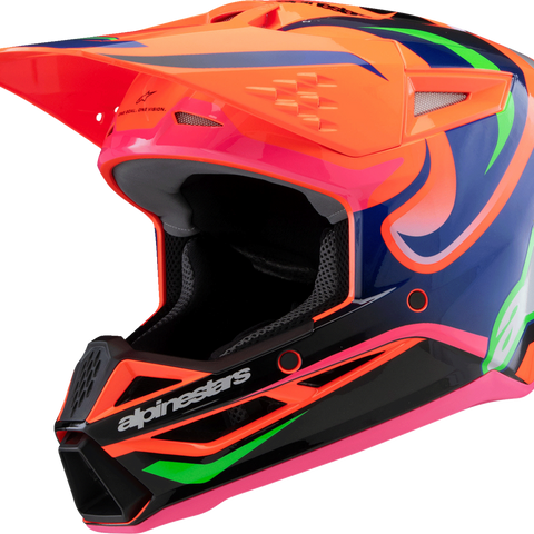 ALPINESTARS Youth SM3 Helmet - Deegan - Gloss Orange Fluo/Purple/Pink Fluo - Small 8301425-433-YS