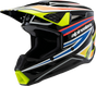 ALPINESTARS Youth SM3 Helmet - Wurx - Gloss Black/Yellow Fluo/Blue/Red Medium 8302025-1574-YM