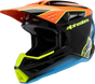 ALPINESTARS Youth SM3 Helmet - Fray - Gloss Black/Orange/Yellow Fluo- Large 8301625-1455-YL
