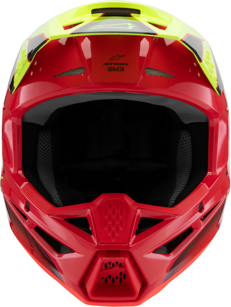 ALPINESTARS Youth SM3 Helmet - Fray - Gloss Red/Yellow Fluo/Black - Small 8301625-3051-YS