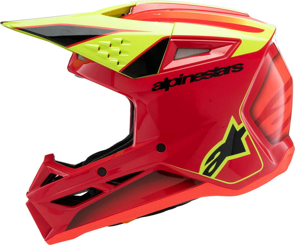 ALPINESTARS Youth SM3 Helmet - Fray - Gloss Red/Yellow Fluo/Black - Small 8301625-3051-YS