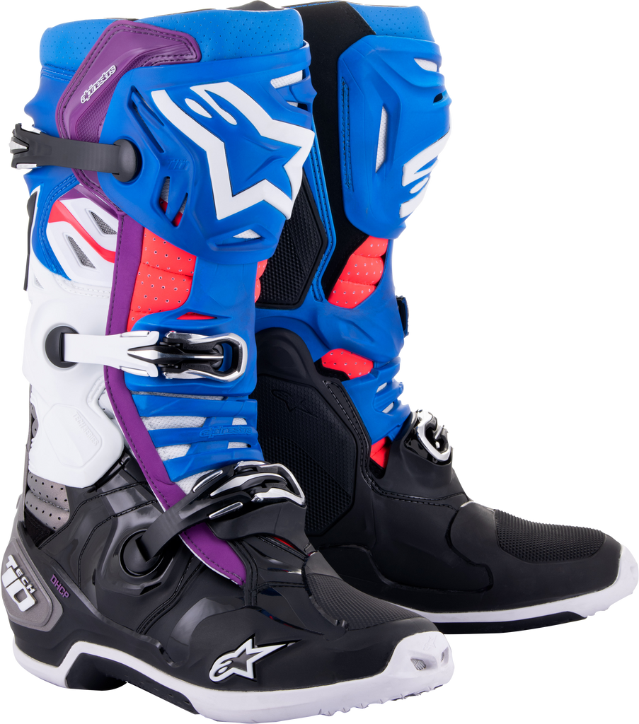 Tech 10 Supervented Boots Blk/Enamel Blu/Pur/Wht Sz 12