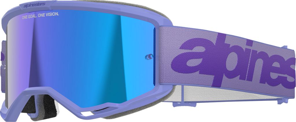 Alpinestars Vision 5 Goggle Wordmark Purple with Blue Mirror Lens 5102425-3116