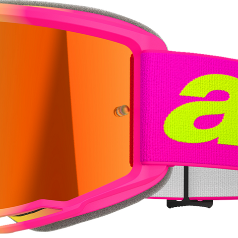 ALPINESTARS GOGGLES Vision 5 Goggle - Wordmark - Pink/Yellow Fluo - Red Mirror Lens 5102425-3085