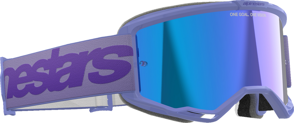 Alpinestars Vision 5 Goggle Wordmark Purple with Blue Mirror Lens 5102425-3116