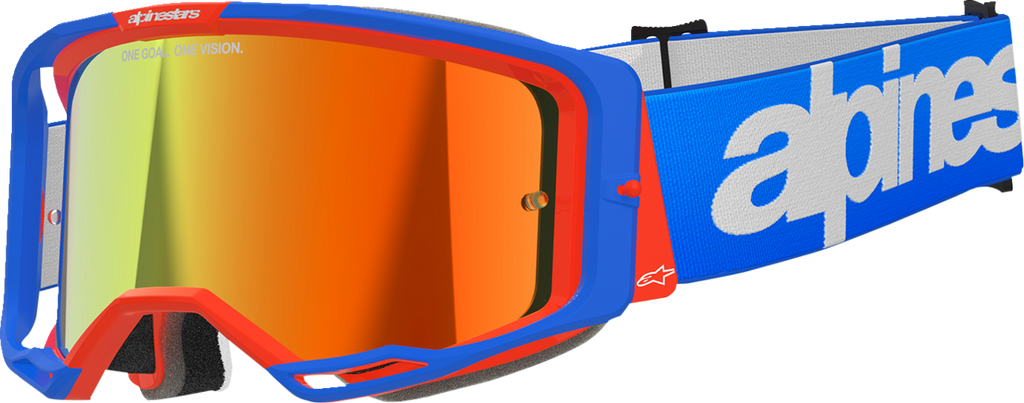 ALPINESTARS GOGGLES Vision 8 Goggle - Wordmark - Blue/Orange - Red Mirror 5101325-7303