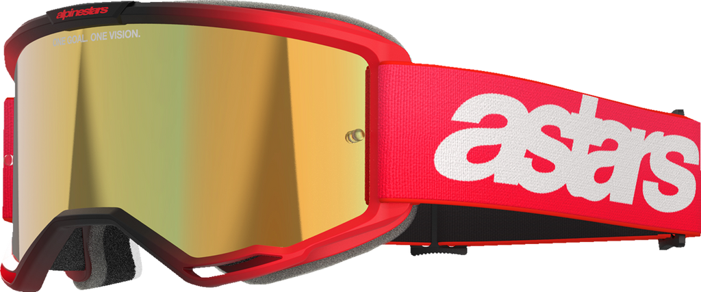 Alpinestars Vision 5 Blaze Goggle with Red Frame and Gold Mirror Lens 5102125-3115