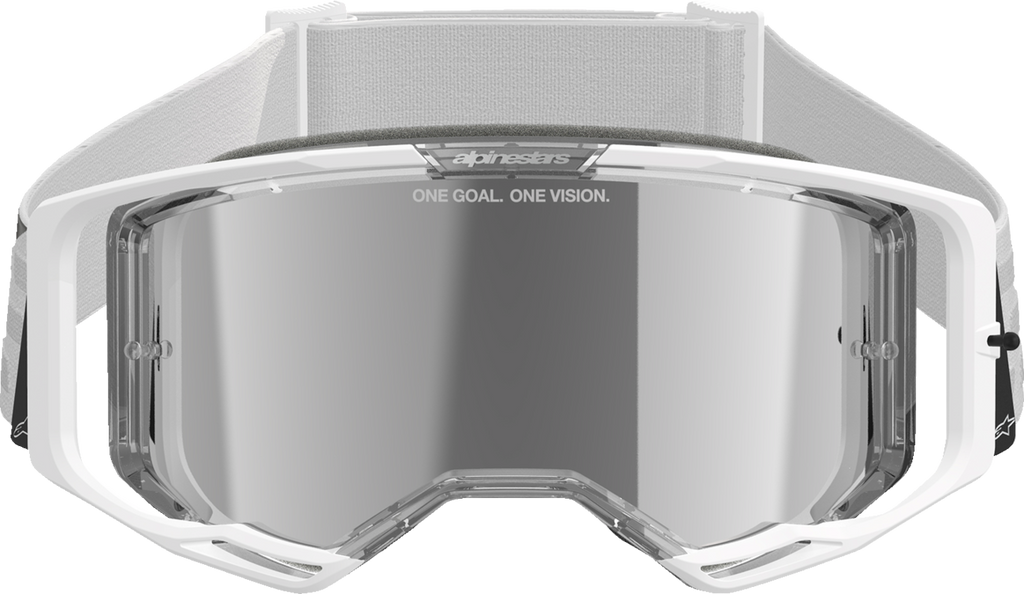 ALPINESTARS GOGGLES Vision 8 Goggle - Corp - White - Silver Mirror Lens 5101625-2055