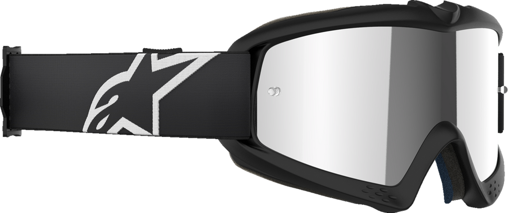 Alpinestars Youth Vision Corp Goggles with Black Frame and Silver Mirror Lens 5140225-1456