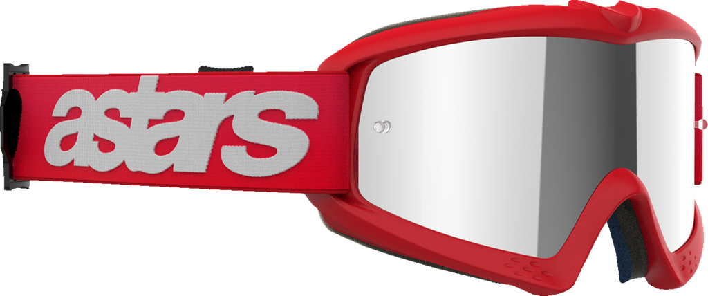 Alpinestars Youth Vision Blaze Goggles with Red Frame and Silver Mirror Lens 5140425-3094