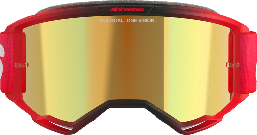 Alpinestars Vision 5 Blaze Goggle with Red Frame and Gold Mirror Lens 5102125-3115