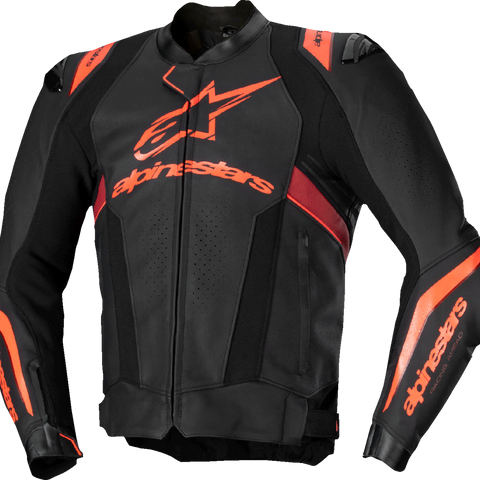 ALPINESTARS Missile v3 Ignition Leather Jacket - Black/Red Fluo/Dark Red - US 38 / EU 48 3100325-1365-48
