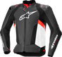 ALPINESTARS Missile v3 Leather Jacket - Black/White/Red Fluo - US 48 / EU 58 3100125-1231-58