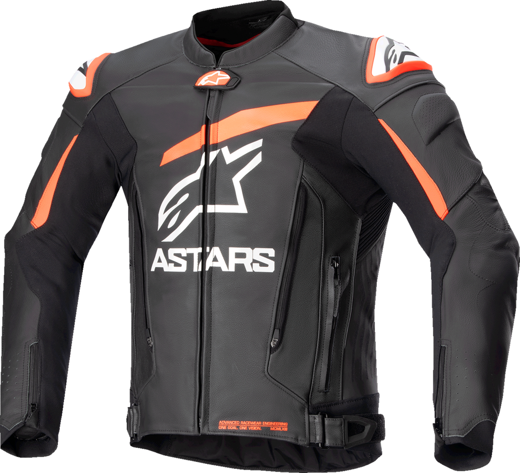 ALPINESTARS GP Plus R v4 Leather Jacket - Black/Red Fluo/White - US 50 / EU 60 3100524-1321-60