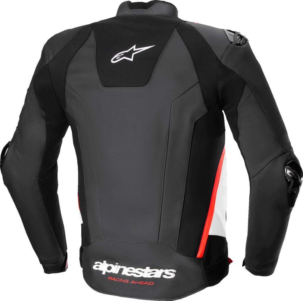 ALPINESTARS Missile v3 Leather Jacket - Black/White/Red Fluo - US 40 / EU 50 3100125-1231-50