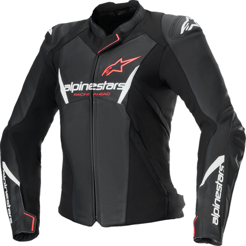 ALPINESTARS Stella Faster v3 Leather Jacket - Black/White Fluo/Coral - US 4 / EU 40 3113625-1781-40