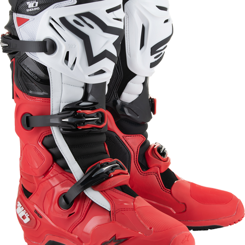 ALPINESTARS Tech 10 Enduro Boots - Bright Red/Black/White - US 9 2010025-3016-9