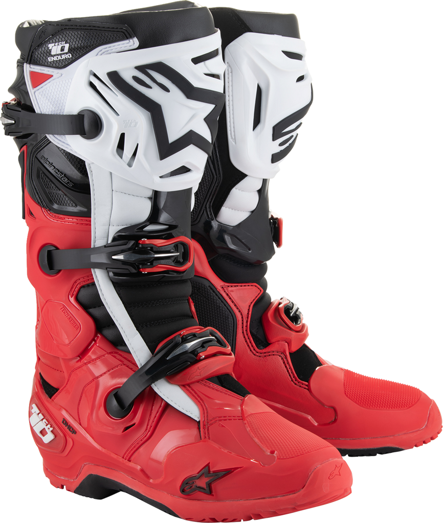 ALPINESTARS Tech 10 Enduro Boots - Bright Red/Black/White - US 13 2010025-3016-13