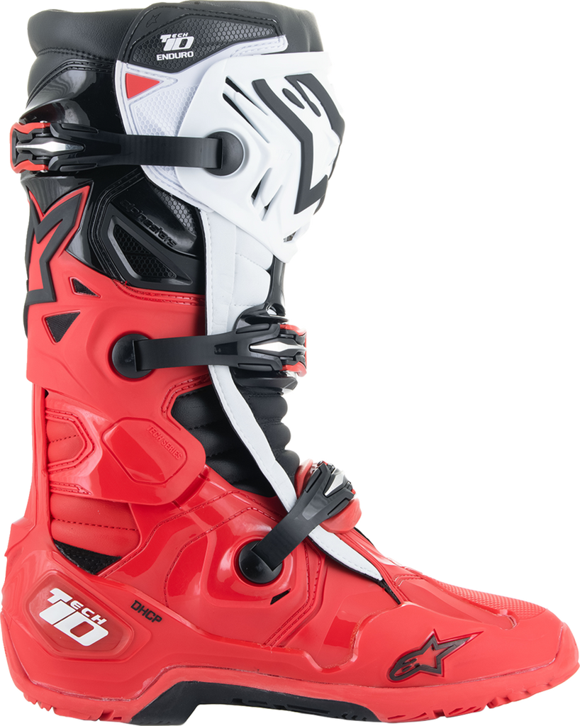 ALPINESTARS Tech 10 Enduro Boots - Bright Red/Black/White - US 13 2010025-3016-13