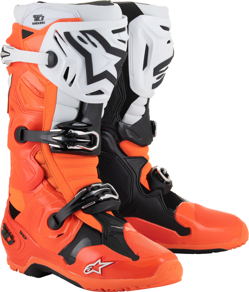 ALPINESTARS Tech 10 Enduro Boots - Fluorescent Orange/Black/White - US 14 2010025-4512-14