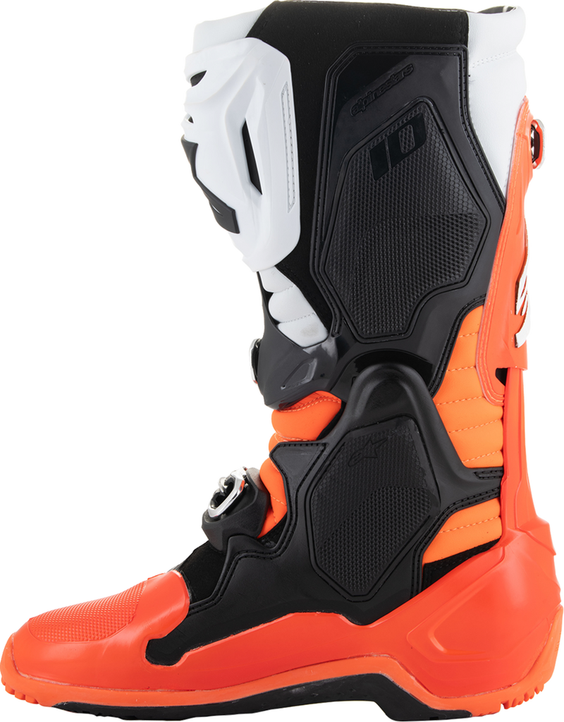 ALPINESTARS Tech 10 Enduro Boots - Fluorescent Orange/Black/White - US 14 2010025-4512-14