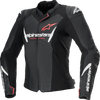 ALPINESTARS Stella Faster v3 Leather Jacket - Black/White Fluo/Coral - US 2 / EU 38 3113625-1781-38