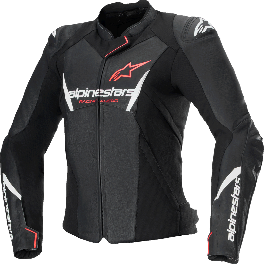 ALPINESTARS Stella Faster v3 Leather Jacket - Black/White Fluo/Coral - US 2 / EU 38 3113625-1781-38
