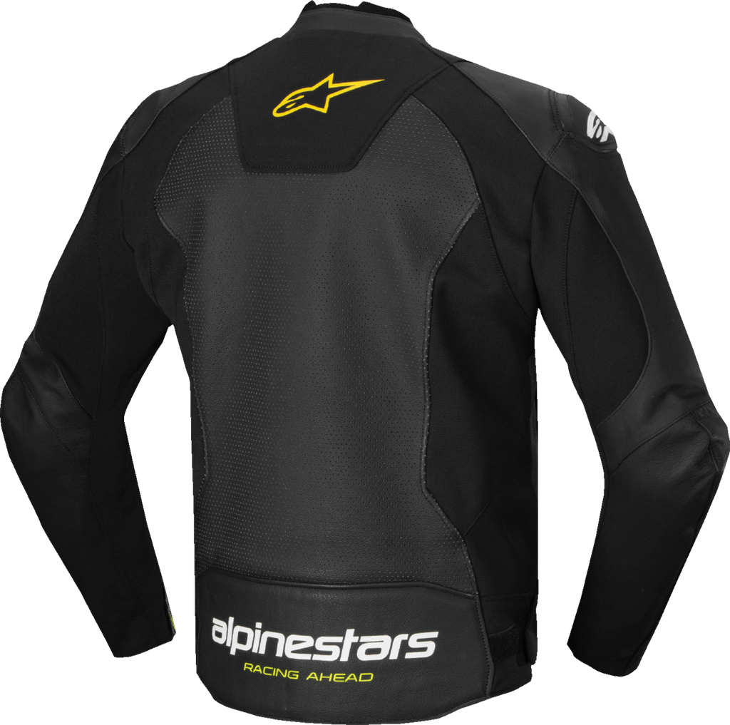 ALPINESTARS Faster v3 Airflow Leather Jacket - Black/White/Yellow Fluo - US 50 / EU 60 3103625-125-60