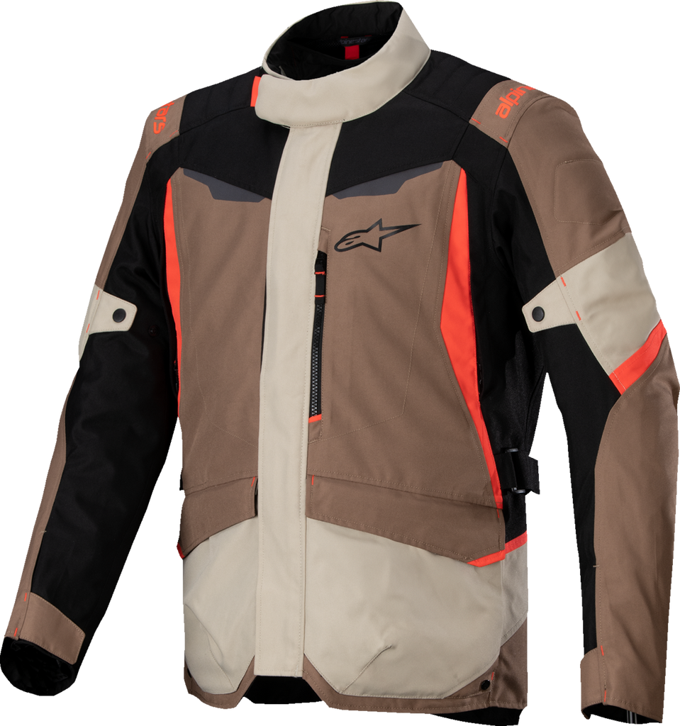 ALPINESTARS ST-1 WP Jacket - Dark Khaki/Sand/Black/Red Fluo - Large 3200625-866-L