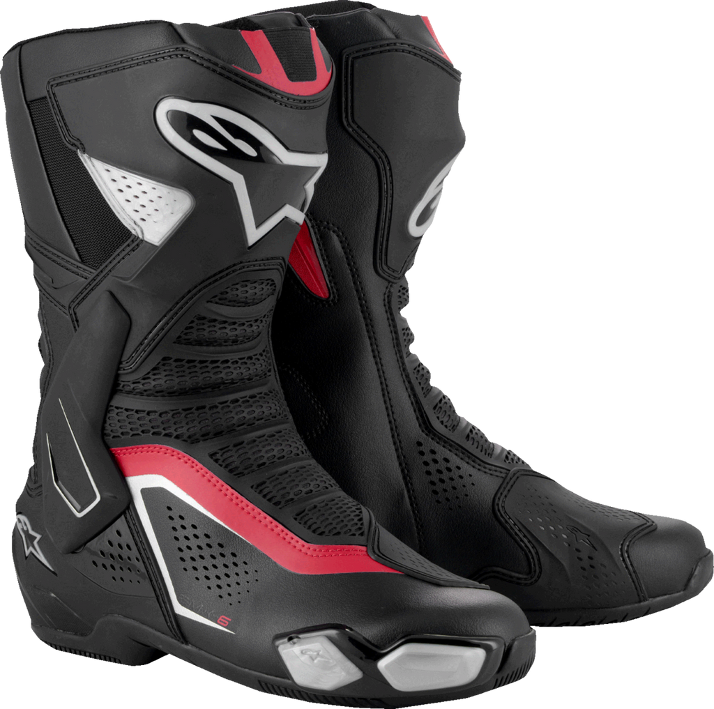 ALPINESTARS SMX-6 V3 Vented Boots - Black/Silver/Red - US 8/EU 42 2223225-199-42