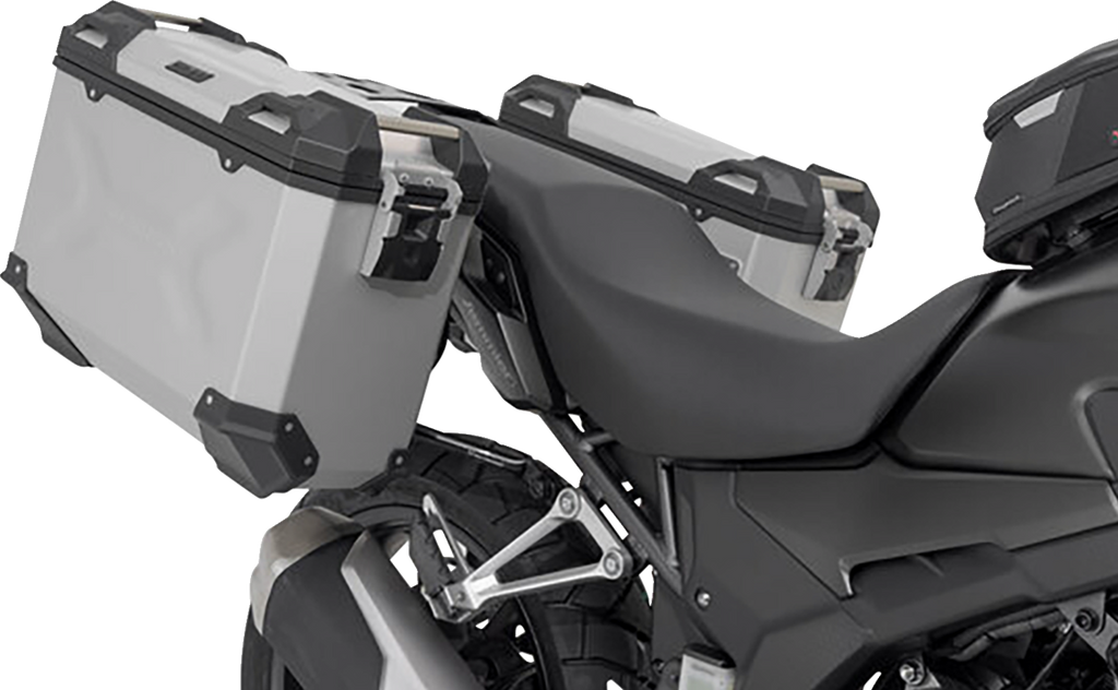 SW-MOTECH TRAX ADV Aluminum Case System - Silver - Honda CB/CBR/NX 500 '13-'24 KFT.01.400.70001/S