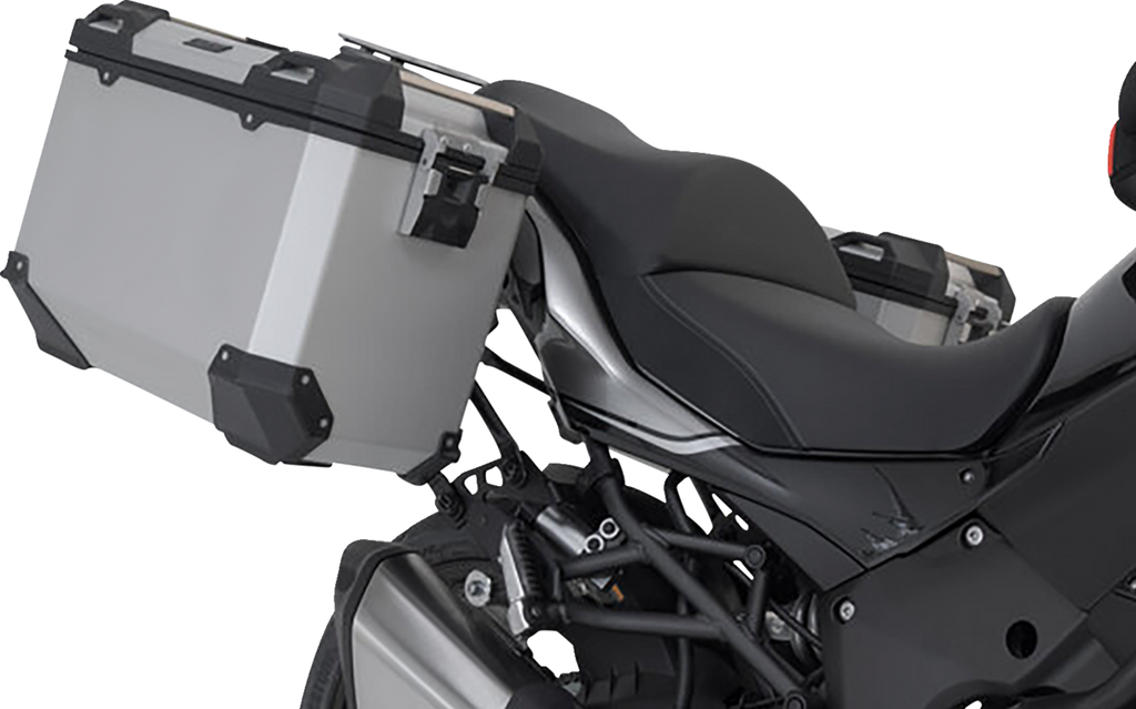 SW-MOTECH TRAX ADV Aluminum Case System - Silver - Kawasaki Versys 1000 '18-'23 KFT.08.922.70001/S