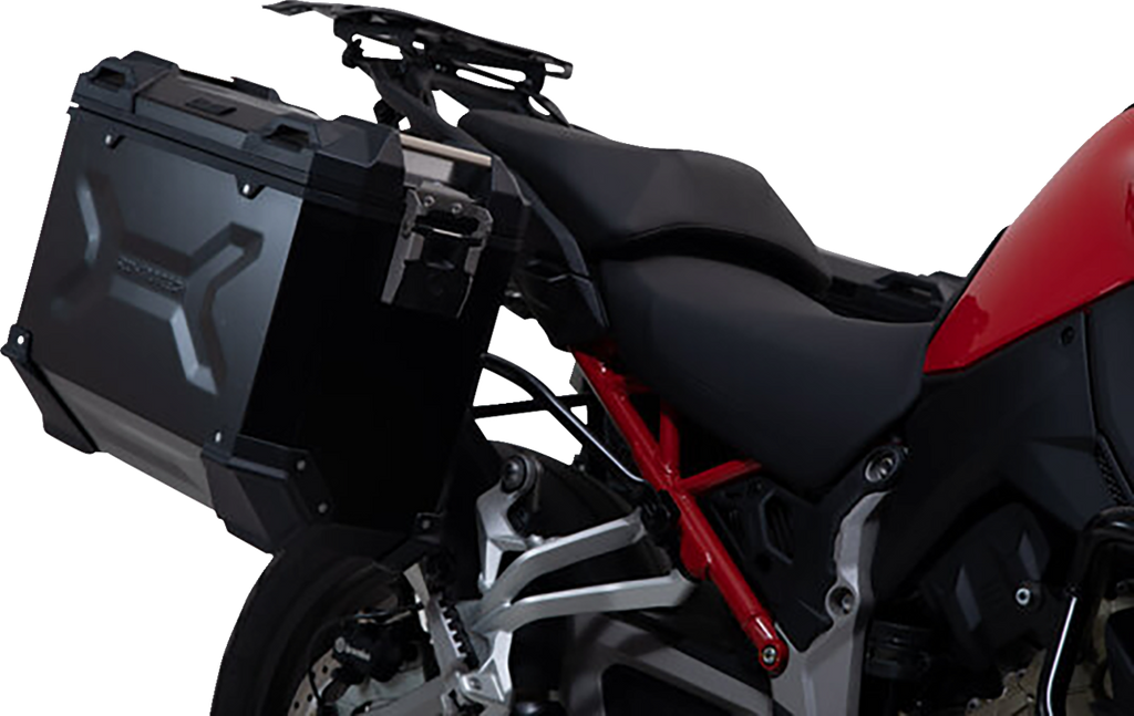 SW-MOTECH TRAX ADV Aluminum Case System - Black - Ducati Multistrada V4 '21-'24 KFT.22.822.70300/B