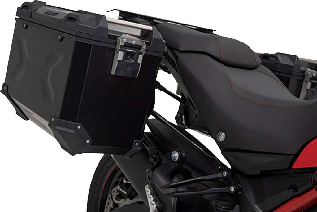 SW-MOTECH TRAX ADV Aluminum Case System - Black - Ducati Multistrada 950/1200/1260/V2 '15-'24 KFT.22.114.70102/B