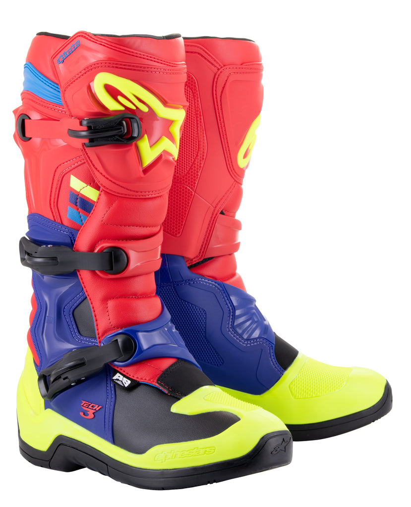 Tech 3 Boots Bright Red/Blue/Fluo Yel Sz 14