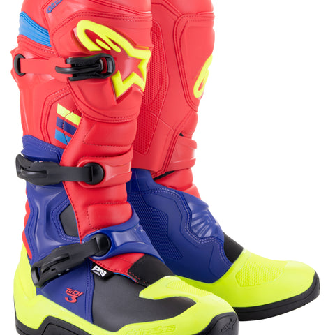 Tech 3 Boots Bright Red/Blue/Fluo Yel Sz 15