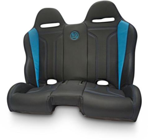 BS SAND Performance Bench Seat - Double T - Black/Titanium Blue - Polaris '14-'20 PEBETBDTR