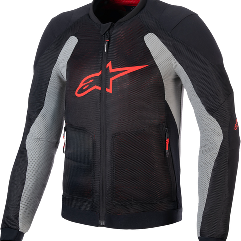 ALPINESTARS Troop-Air Jacket - Black/Ash Gray/Bright Red - 3XL 3301225-1087-3XL
