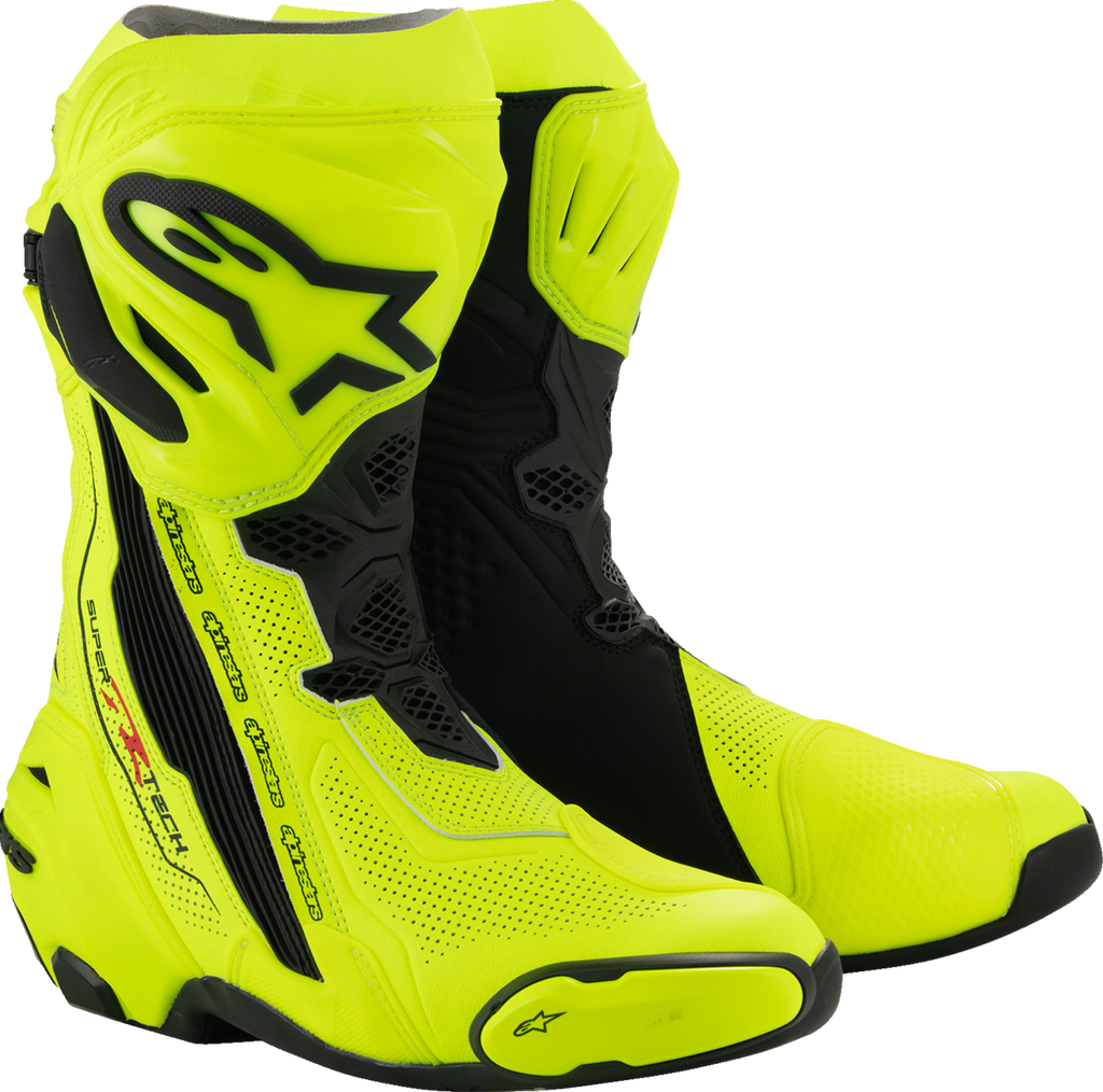 ALPINESTARS Supertech R Vented Boots - Fluorescent Yellow/Black - US 6.5 / EU 40 2220121-551-40
