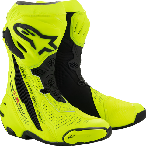 ALPINESTARS Supertech R Vented Boots - Fluorescent Yellow/Black - US 12.5 / EU 48 2220121-551-48