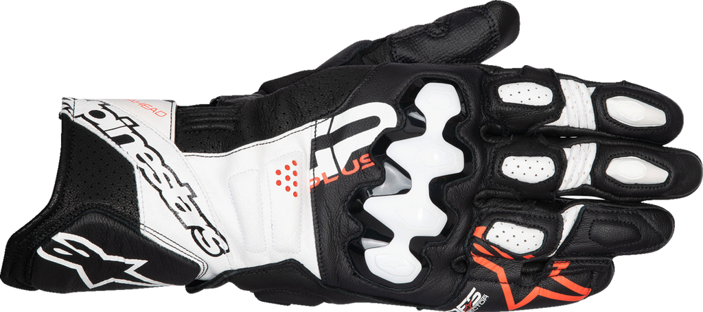 ALPINESTARS GP Plus R V3 Leather Gloves - Black/White/Fluo Red - 2XL 3550825-1231-2X