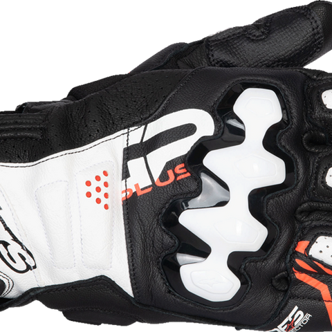 ALPINESTARS GP Plus R V3 Leather Gloves - Black/White/Fluo Red - 2XL 3550825-1231-2X