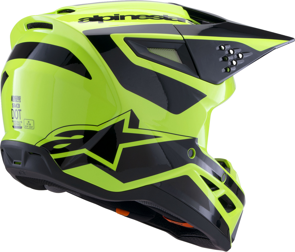 ALPINESTARS SM3 Helmet - Heat - Gloss Yellow Fluo/Black - Medium 8301026-5011-M